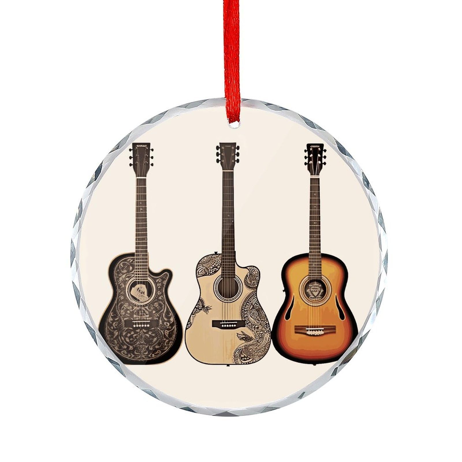 Btcowzrv Style Guitar Round Ornament Hanging Pendant Decor