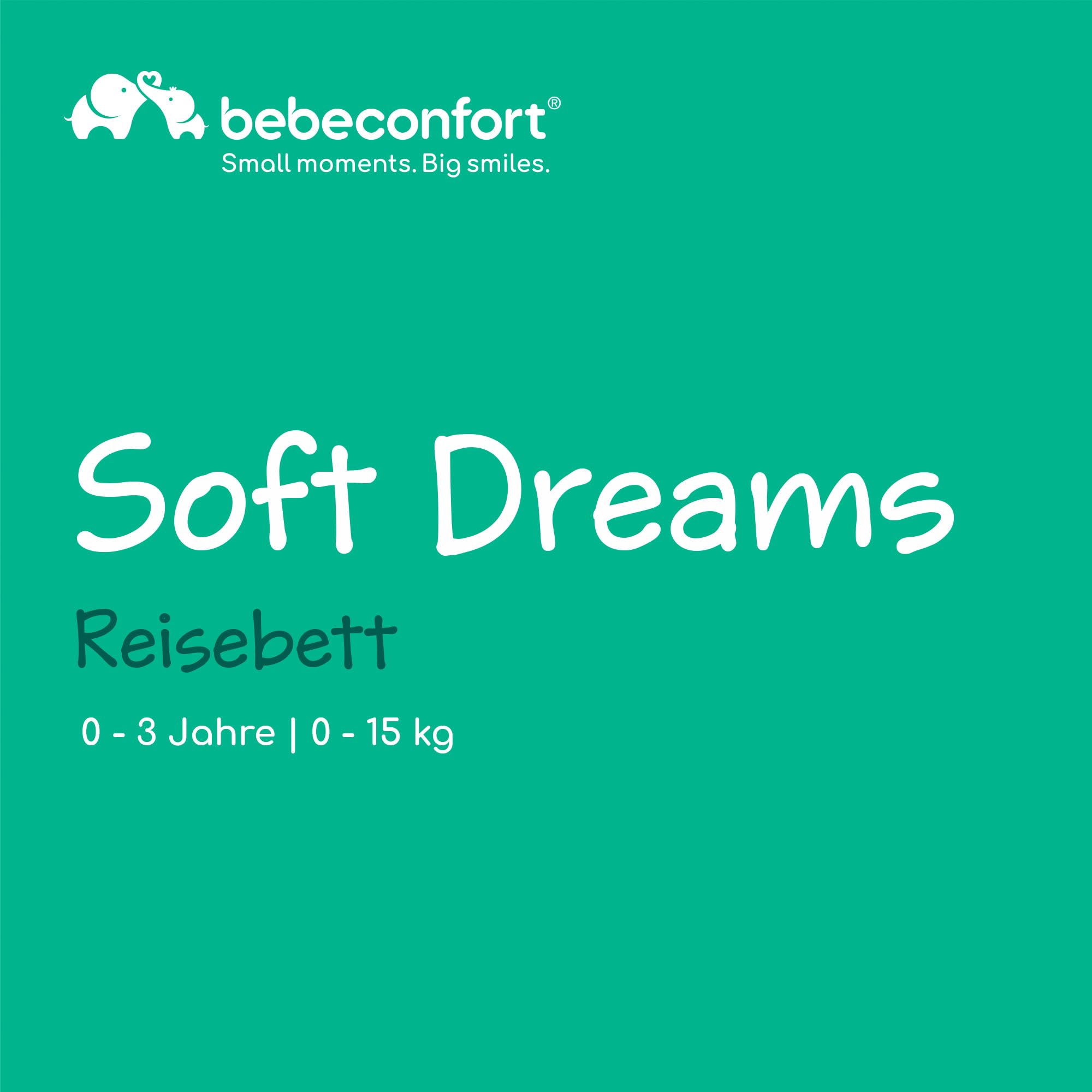 Bebeconfort Soft Dreams, Reisebett Baby, 0–3 Jahre (0–15 kg), leichtes Reisebettchen, Matratze aus Holzfasern & Schaumstoff (60 x 120 cm), Tragetasche, kompakt zusammenklappbar, Grey Mist