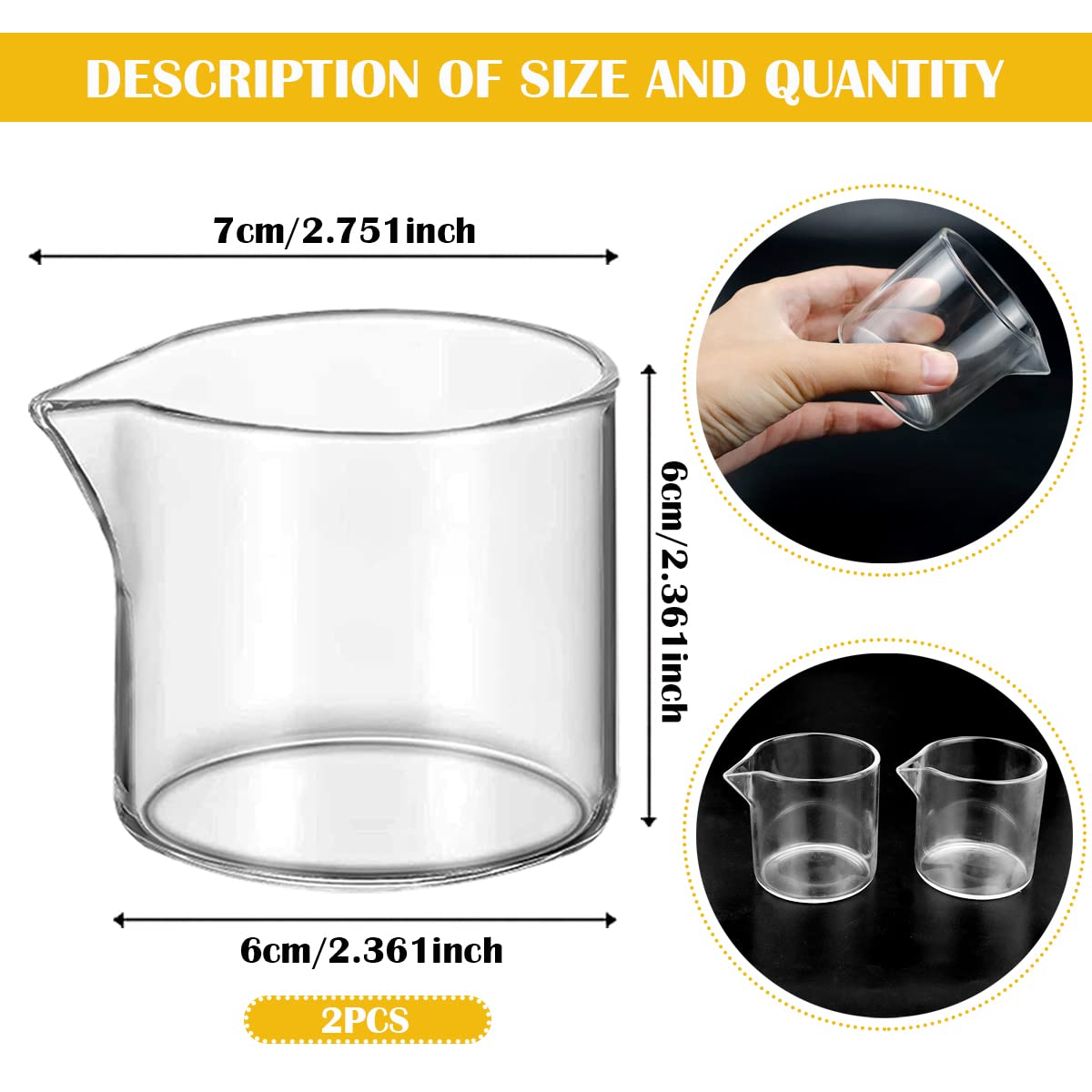 DOERDO 2pcs Mini Coffee Pot Creamer Pitcher Transparent Glass Creamer for Bar Party Wine Cocktail Drink Milk Shake Coffee - Image 2