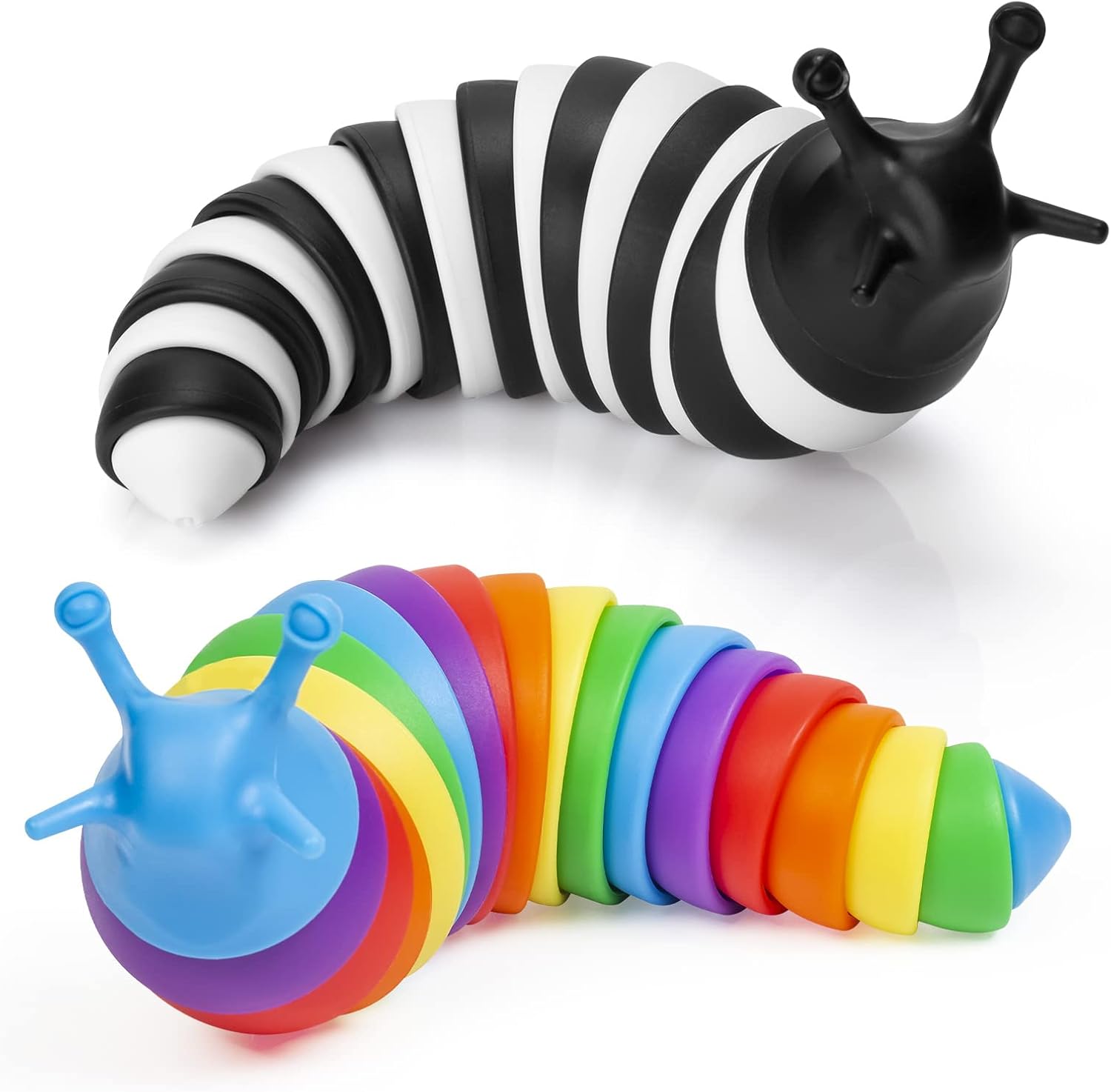 Whatook Fidget Slug, Articulated Sensory Slug Toy Makes Relaxing Sound, Caterpillar