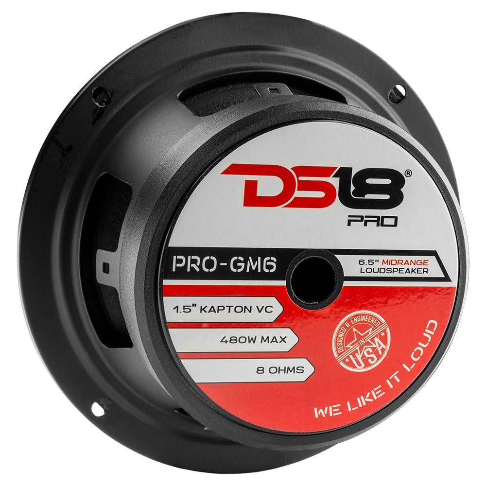 DS18 Pro-GM6 Classic Midrange Altavoz 8-Ohms - 480 Watts MAX, 140 vatios RMS - 1 Altavoz Nuevo Modelo 6.5-Inch