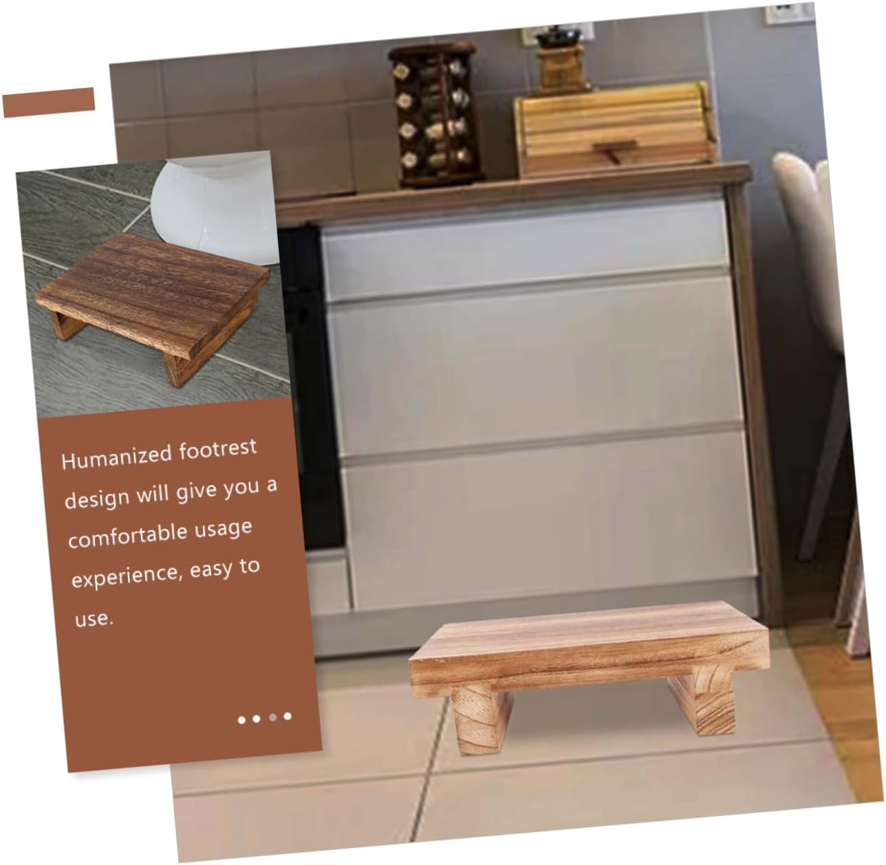 SEWACC Step Stool for Adults Bench Living Footstool Boys and Girls Kitchen Stool Helper Wood Step Bench