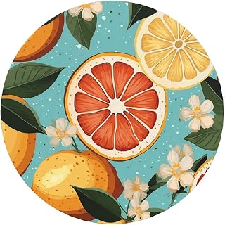 Citrus Fruit Painting Fridge Magnets Reusable, Funny Magnetic Stickers, Strong Small Decorative Magnets - Round Shape Mini Refrigerator Magnet for Whiteboard Kitchen Office
