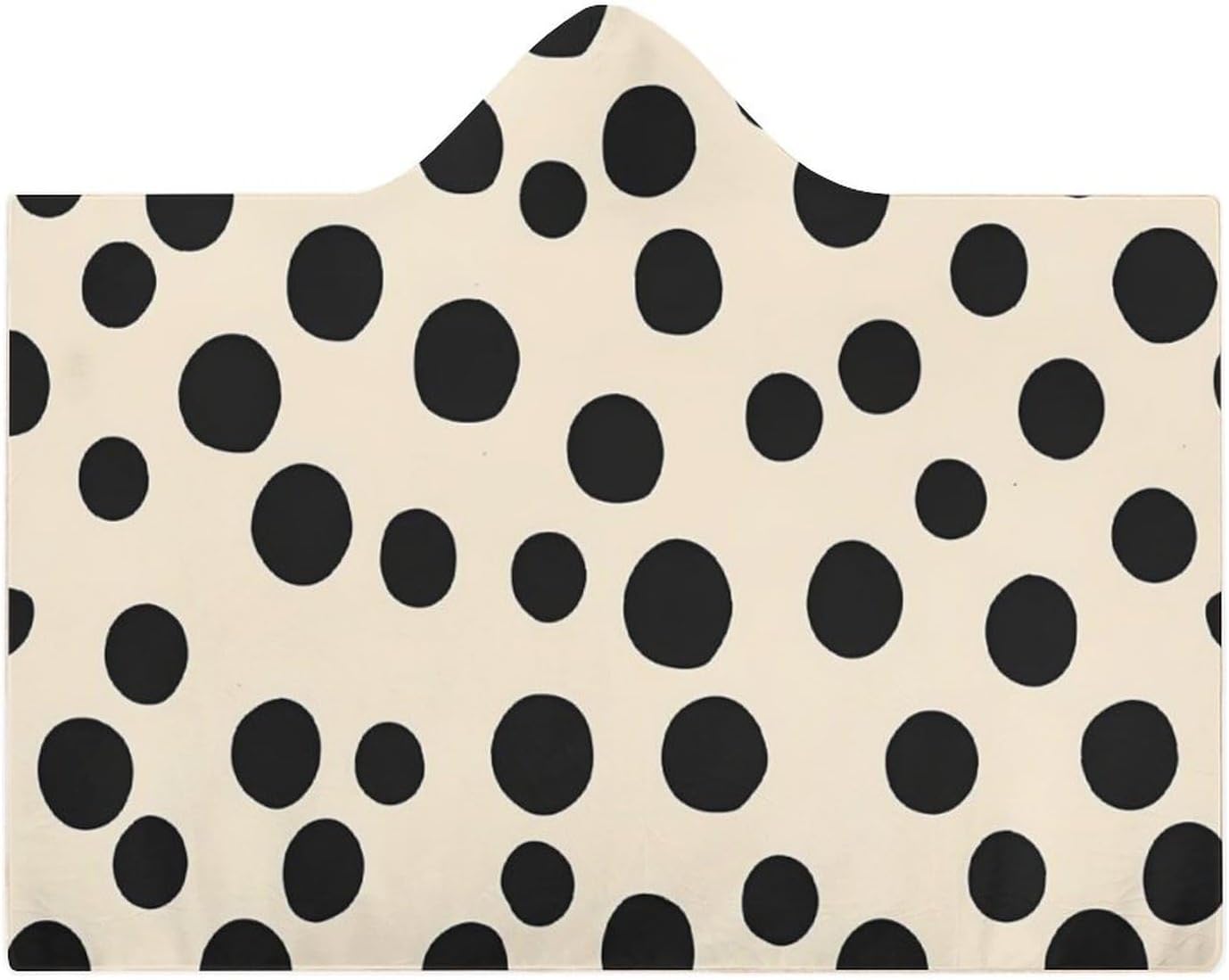 Polka Dots Beige Pattern Fashion Wearable Blanket Hoodie Fleece Throw Cloak Robe Unisex