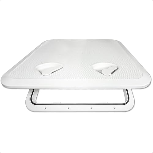 Five Oceans Escotilla de barco, escotilla de acceso marino, tapas de escotilla de barco, sistema de bloqueo de mango empotrado para yate, 20-3/8