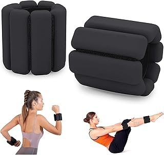 Arabest Wrist Weights, Set of 2 Adjustable Wearable Wrist and Ankle Weights, Wrist Weights for Women and Men Strength Training, Leg Weights for Yoga, Dance, Pilates, Cardio(one piece weighs 450g/1lb)