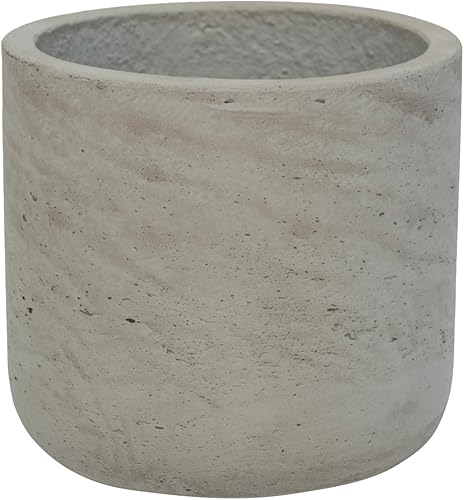 Maceta redonda Charlie XXS de fibra de arcilla lavada gris de 4.17 pulgadas de ancho, maceta moderna para interiores y exteriores, para plantas,