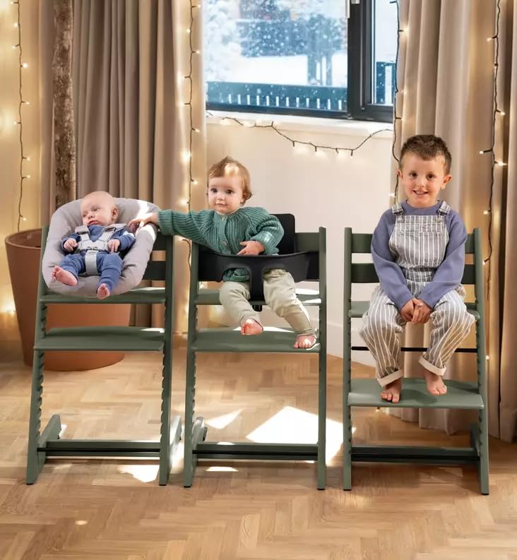 Image of Stokke Tripp Trapp Chair from Stokke - Adjustable, Convertible Chair for Toddlers, Children & Adults - Classic, Convenient, Comfortable, Ergonomic Back + Foot Support, Can Hold Up to 136 kg (Marble Green)