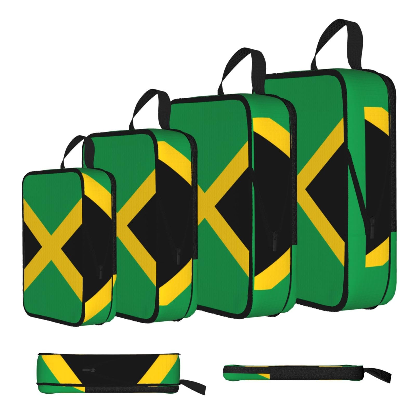 Flag of Jamaica Compression Packing Cubes 4 Piece Set