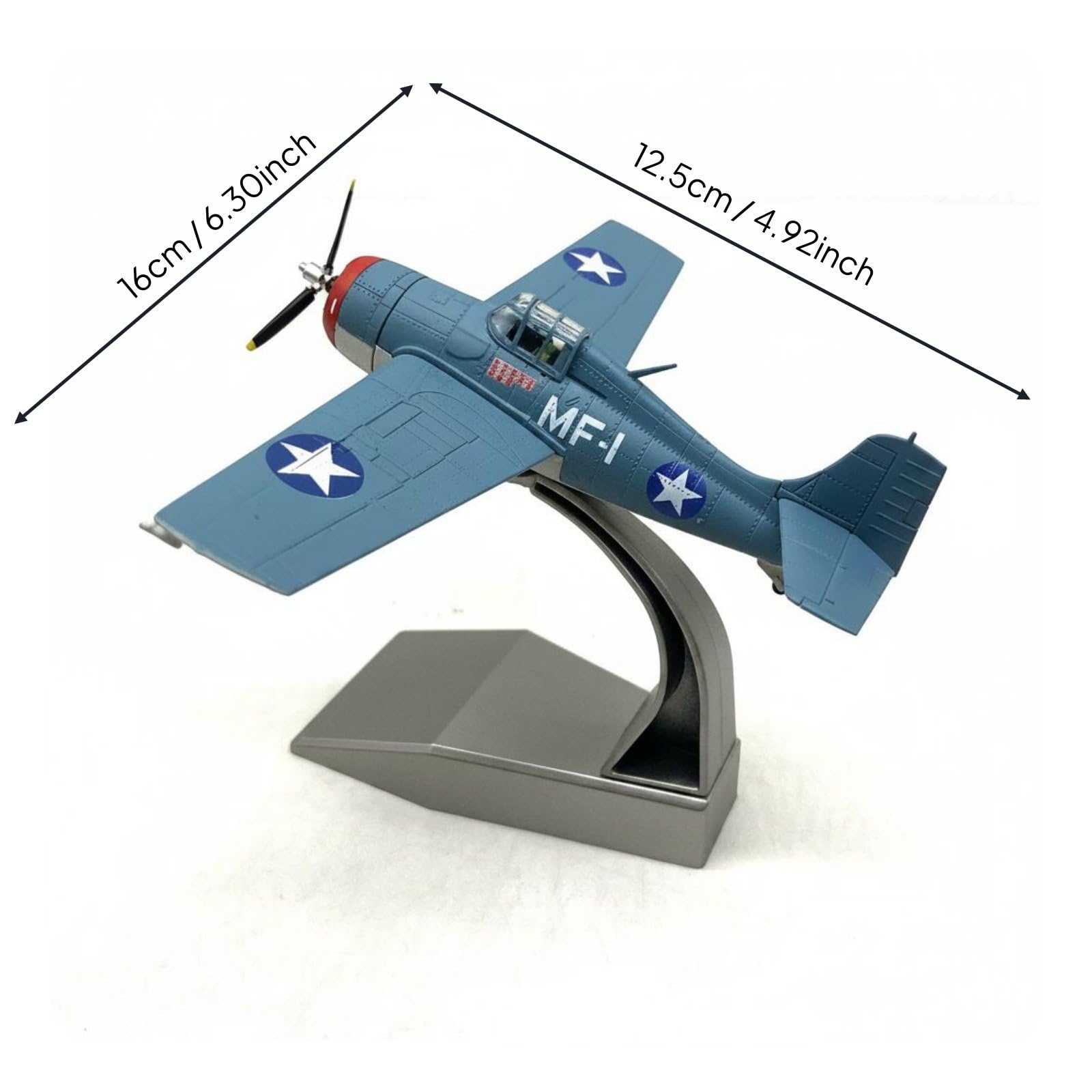 Modello Aereo F 4F Aereo da Caccia Miniatura Diecast in Lega con Supporto per Profilo Storico da Collezione Adatto per Studio Ufficio Vetrina