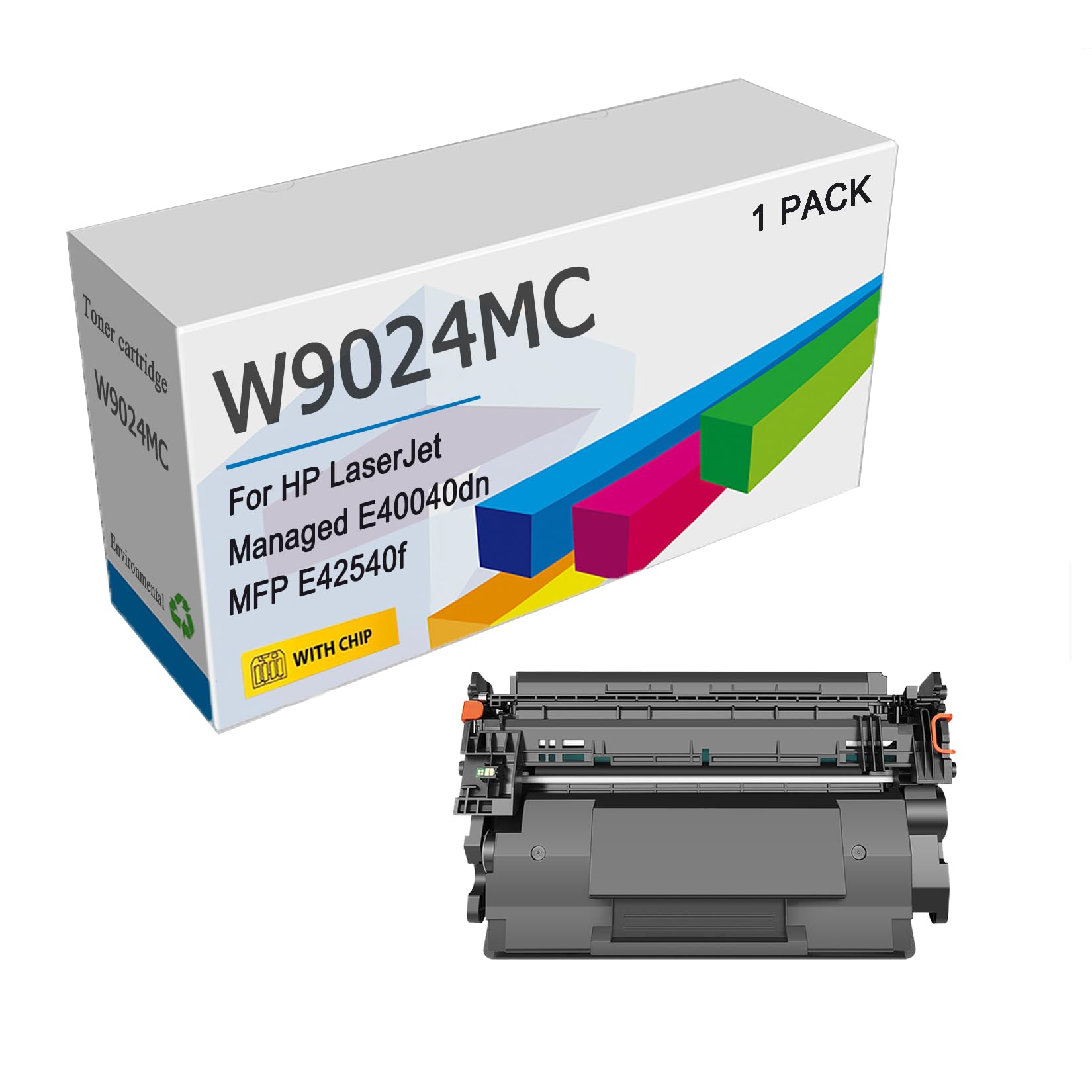 W9024MC Black Toner Cartridge (with Chip) Compatible for HP Laserjet Managed MFP E42540 E40040 Printers, High Yield 3000 Pages,Black-1 Pack