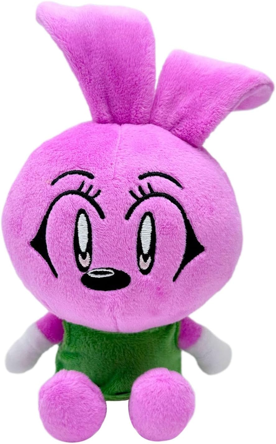 ZUREGO Ri-ggy The Rab-bit Mon-key Plush, 22cm Pink Da-nno C-al Dra-wings Rig-gy Plush, Interactive Educational Toy for Video Fans, Cute Rabbit Collection Birthday Gift Boys Girls