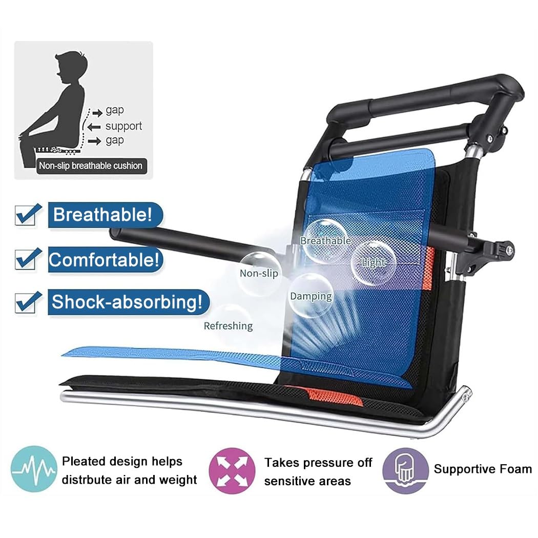 Sillas De Ruedas Plegables Ligeras, Multiusos Portátiles Sillas Ruedas, Silla con Ruedas con Freno De Mano, Reposapiés Y Apoyabrazos