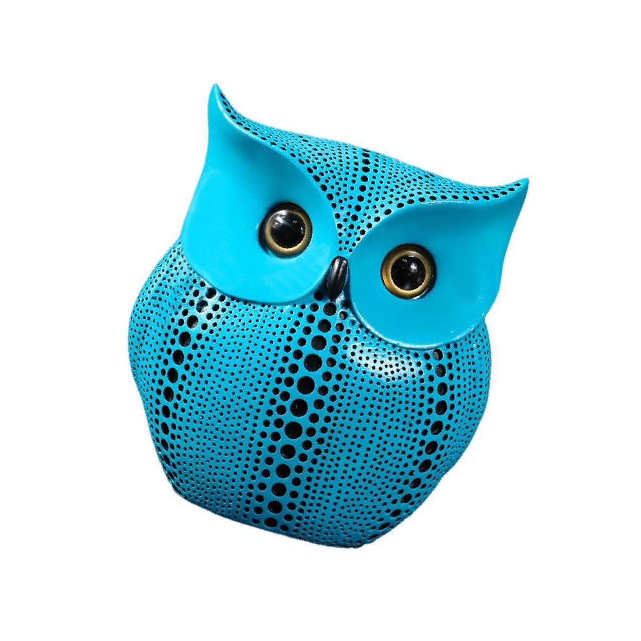 ALCXAZS Elegant Owl Figure Table Showpiece Ornament Statue Miniature Decoration Craft Ornaments Wild, Blue, 13x7x15cm