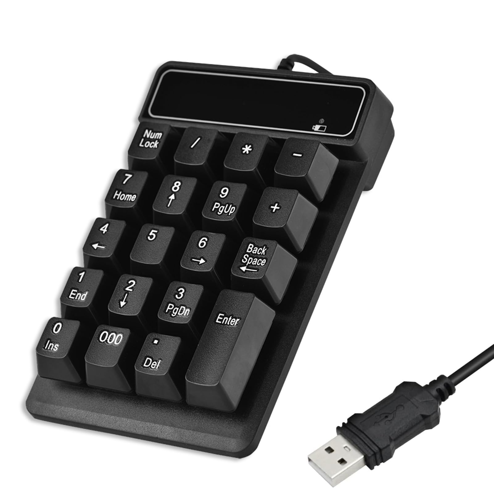 Mechaniczna klawiatura numeryczna, 19 klawiszy Klawiatura numeryczna 1,5M/5FT USB przewodowa klawiatura numeryczna do laptopa Komputer stacjonarny