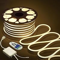 Vista 12 de Cuerda de luces LED de neón para exteriores, impermeable, 150 pies, CA, 110 V ~ 130 V, luz de neón blanca fría, luz de cuerda flexible