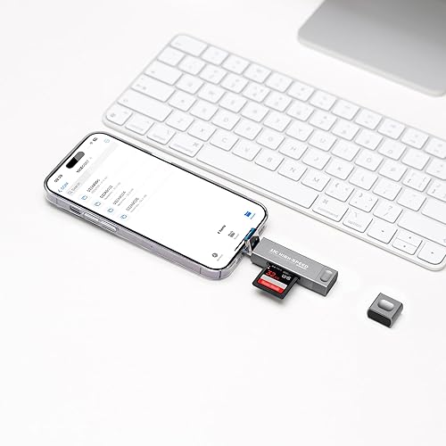Miniatura 9 de Lector de tarjetas SD para iPhone/ipad/MacBook, múltiples conectores de luz y USB-C 3.0 y USB-A 2.0 memoria SD TF lector de tarjetas SD TF lector de