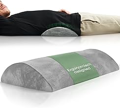 Ergonomisches Lendenwirbelkissen für Bett & Sofa - Lendenkissen zur Rückenstütze im Liegen - Lordosekissen für die Lendenwirbelsäule - Rücken Lendenstützkissen, Lumbar Support Pillow - GRAU