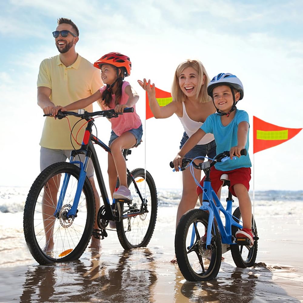 Bandera De Seguridad,2 Set Juego De Banderin Bicicleta,Seguridad Bandera para Ciclismo,Niños Mastil Banderin,Bandera para Bicicleta para Karts
