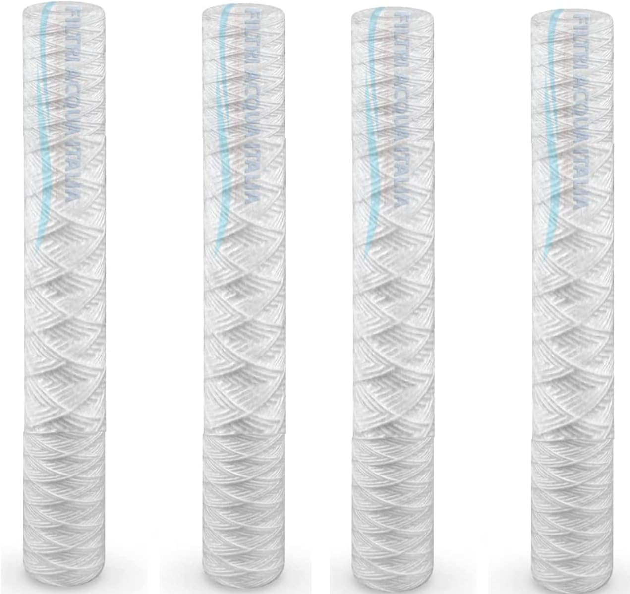 Cartuccia Filtro Filo Avvolto 20 Pollici Micron 1 Filtri Acqua Italia Set 4 Pezzi