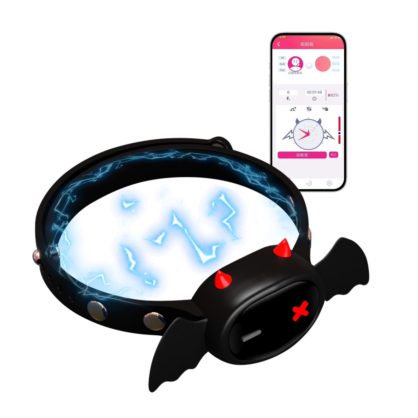 Shock Collar Sexhalsbänder BDSM Halsband Elektro Schock Collar Elektroschock Halsband Reizstromgerät Elektro Schocker Sexuelle Elektrostimulation Keuschheitsgürtel Halsband Damen für Sex Fetisch
