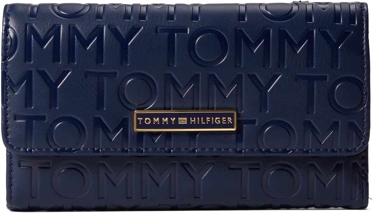 Tommy Hilfiger Irene II Continental Wallet Embossed Smooth PVC Tommy Navy One Size
