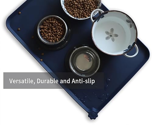 Miniatura 141 de Hoki Found - Bandeja de silicona para comida de mascotas , tapete mantel individual antideslizante para mascotas, tapete impermeable de alimentación