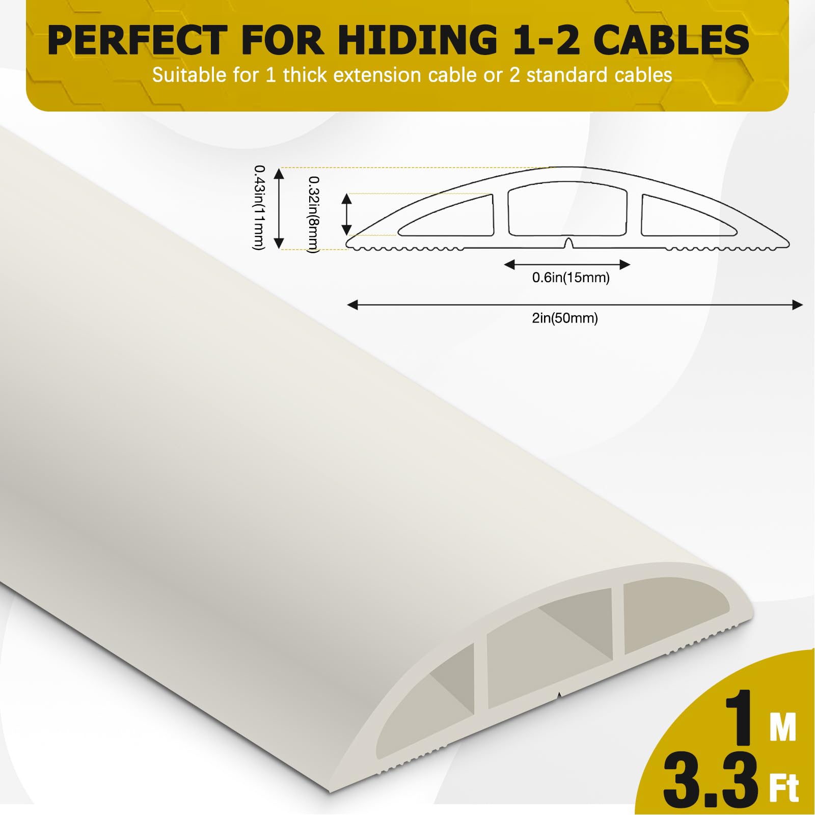 Conducto para Cables de Suelo, Puente para Cables, Conducto para Cables de Alimentación Plano, Fácil de Cortar para El Hogar, La Oficina, La Escuela, Conciertos