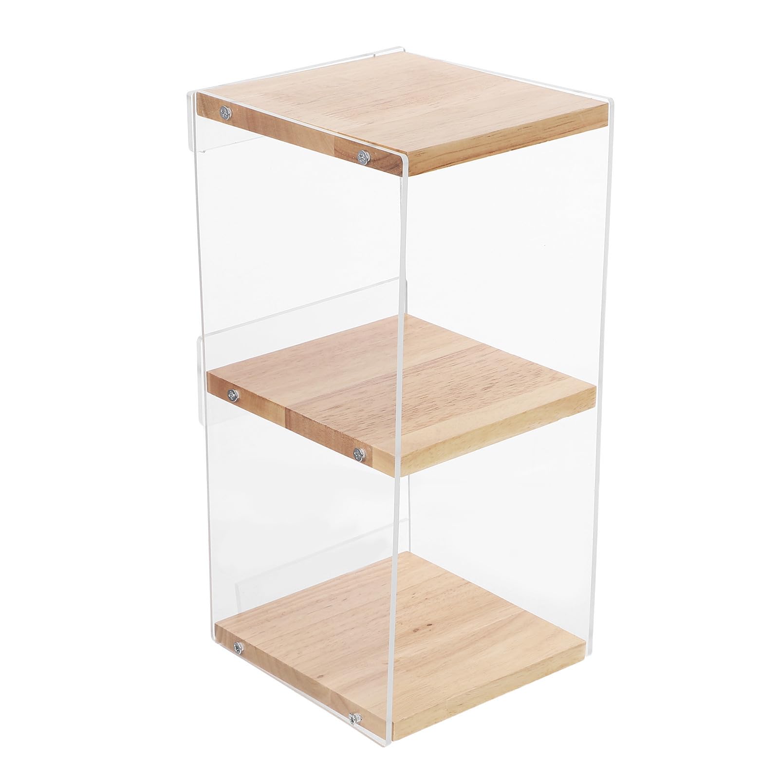 Estante de acrílico para CD y DVD con organizador transparente apilable de 2 niveles para oficina