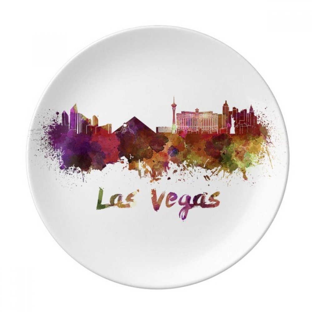 Assiette à dessert en porcelaine Las Vegas aquarelle 20,3 cm