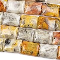 Vista 1 de Cherry Blossom Beads Cuentas rectangulares de obsidiana negra de 0.394 x 0.551 in, 28 piezas, hebras de 2 a 8 pulgadas