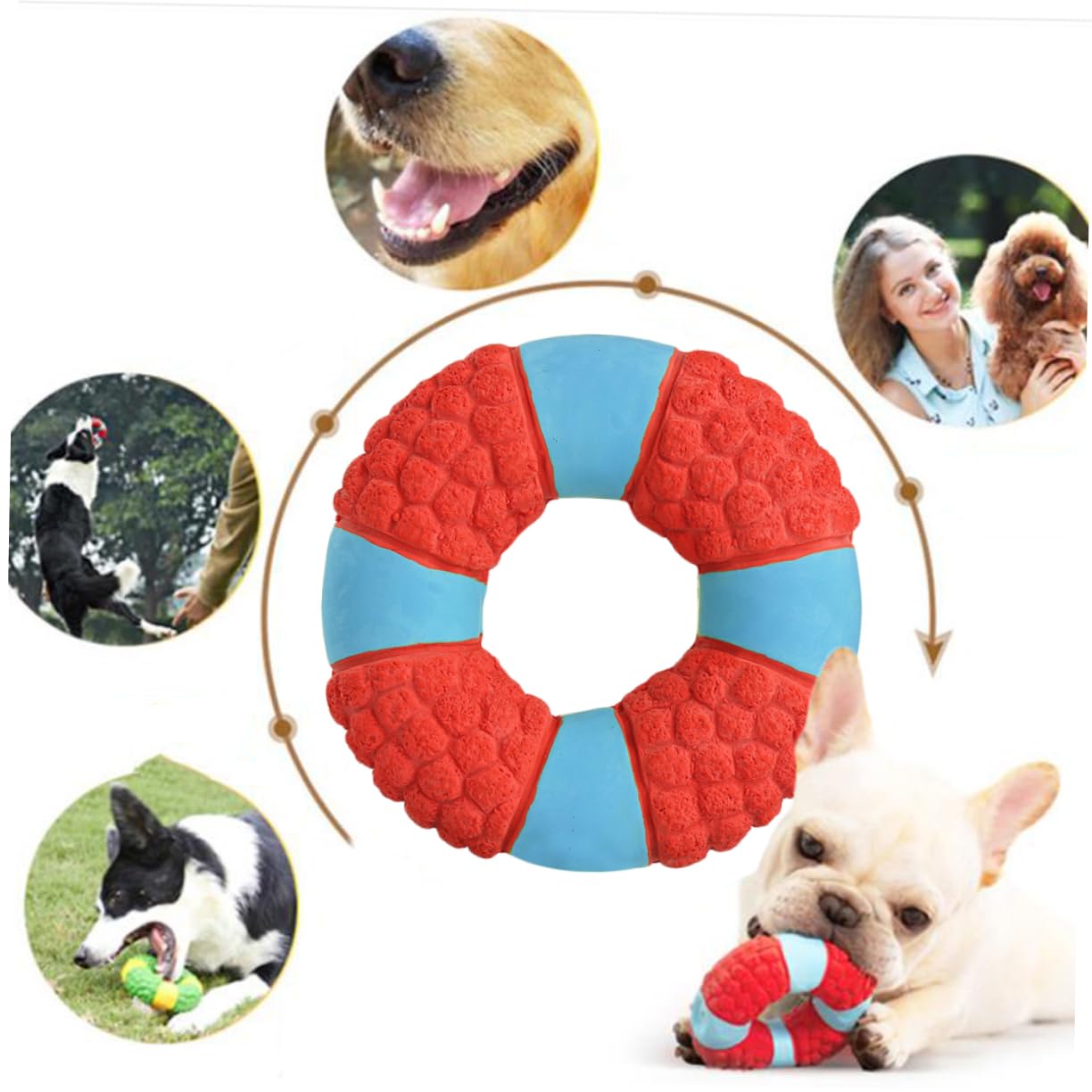 SUPVOX 3piezas Juguete De Molar Resistente para Mascotas Sonido Divertido y Diseño De Salvavidas para Perros y Cachorros Juguete para Masticar y Jugar Rojo