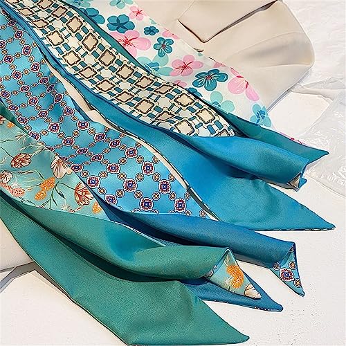 QTMY 4 Pack Purse Scarf for Bags Silk Head Scarf for Hair Handbag Women Scarfs Band Hair Neck Scarves Fashion Gifts,084
