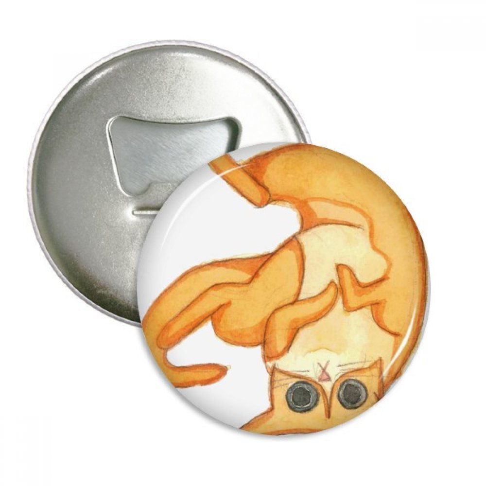 Cadeau argent 3Pcs Miaoji Chat Orange peinture ouvreur bouteille ronde