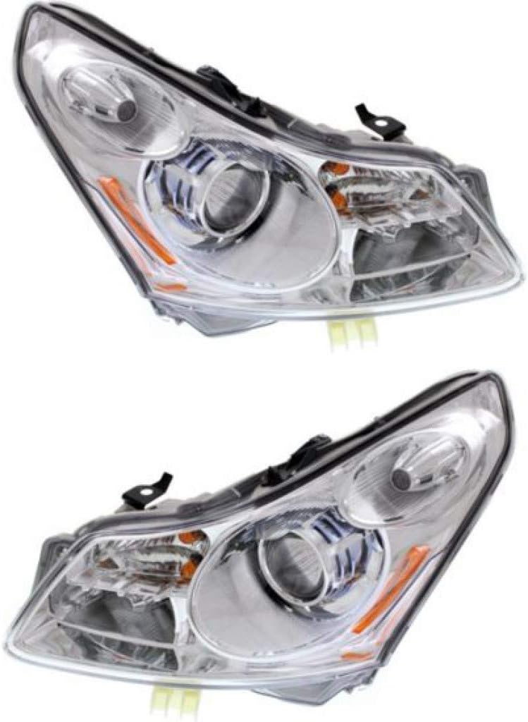 CarLights360 For Infiniti G37 Headlight Assembly 2009 Pair Driver and Passenger Side Sedan HID | IN2502146 | IN2503146 | 26060-JK60E
