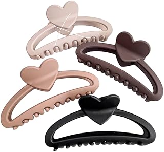 توكة شعر قفاش شكل قلب ❣️ ترند 4 قطع الوان متعددة