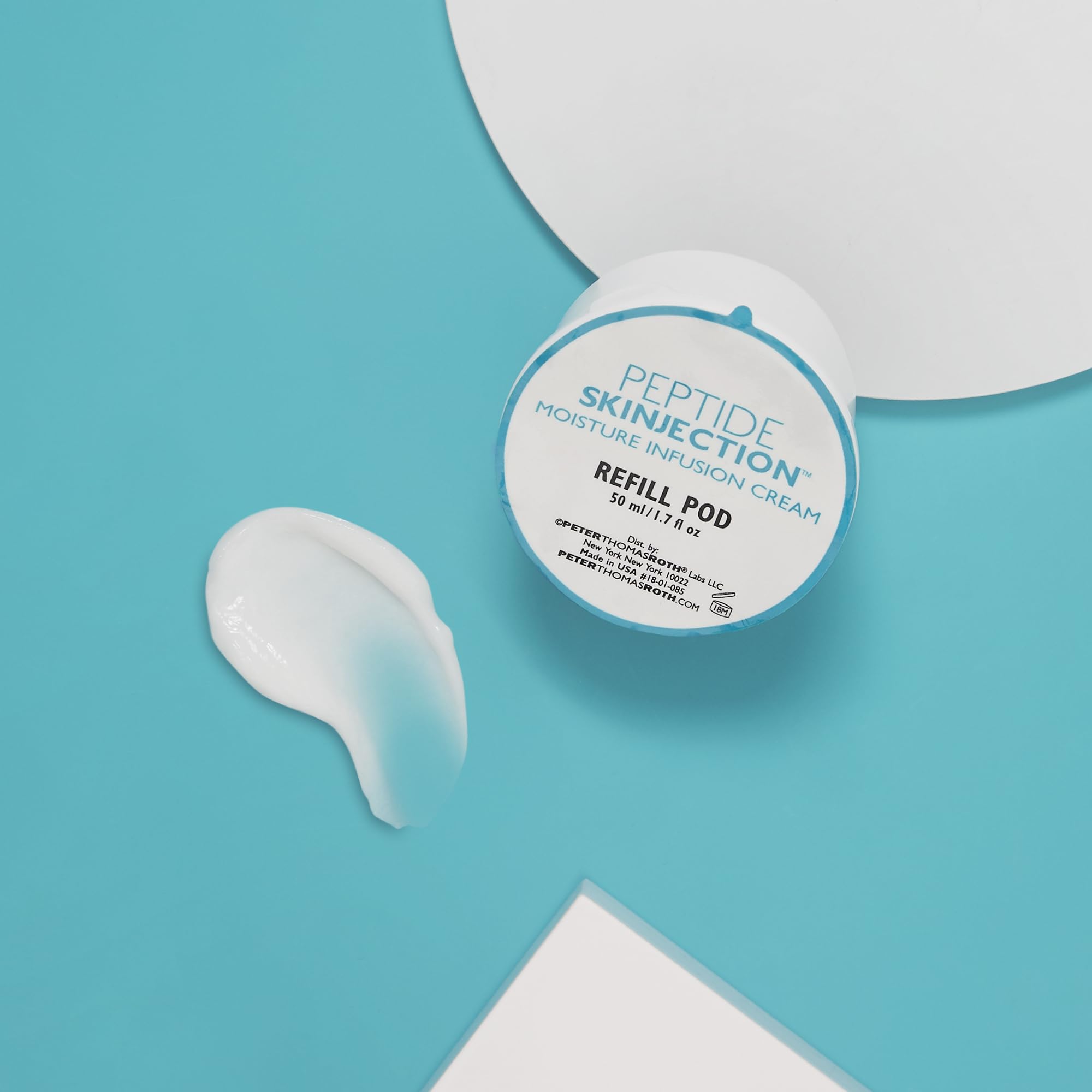 Peter Thomas Roth | Refill Pod for Peptide Skinjection™ Moisture Infusion Cream 1.7 Fl Oz, For Loss of Firmness and Elasticity, Fine Lines & Wrinkles, Dryness, 21 Amplified Peptides & Neuropeptides