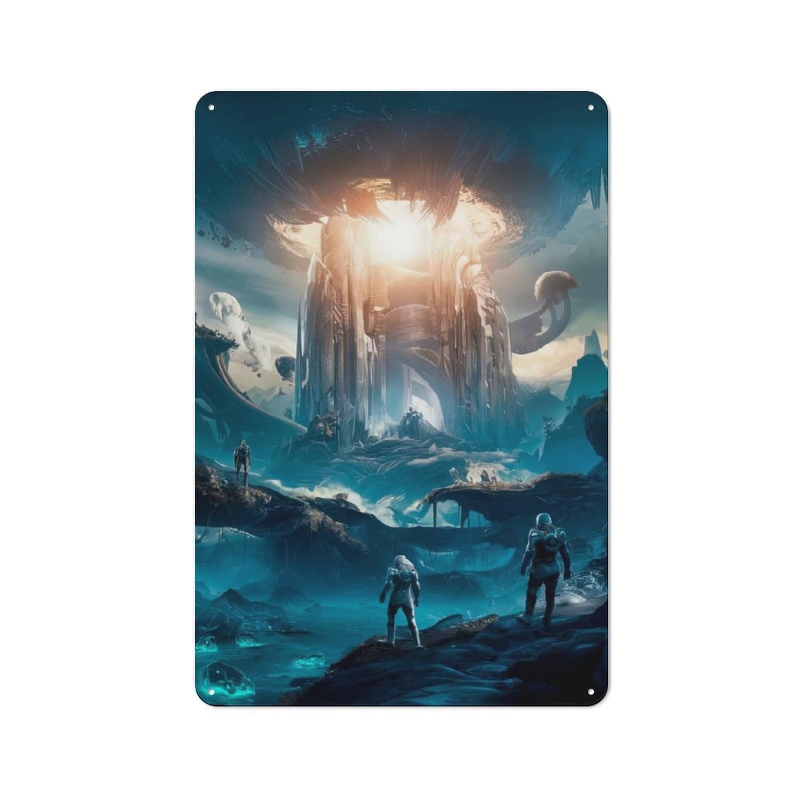 Junmoney Alien Expedition Retro Tin Wall Plaque 30X20cm For Home Office Or Studio, Wall Decoration For Home Offices And Studios