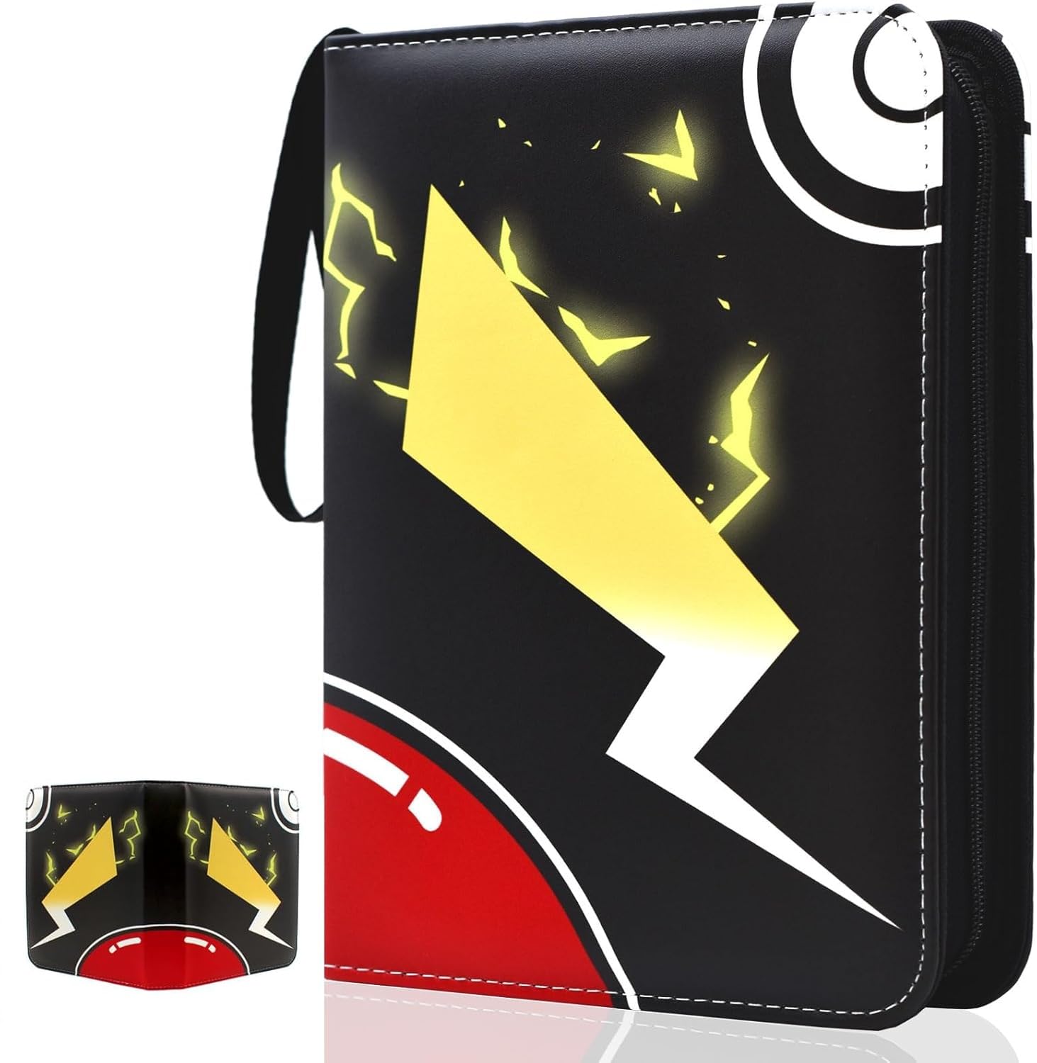 Kardition Card Scrapbook - 440 Pockets PU Leather Trading Card Album, 4 Pockets Scrapbook for Cards with 55 Sleeves Binder Sheets for MTG Sports Card Collectors