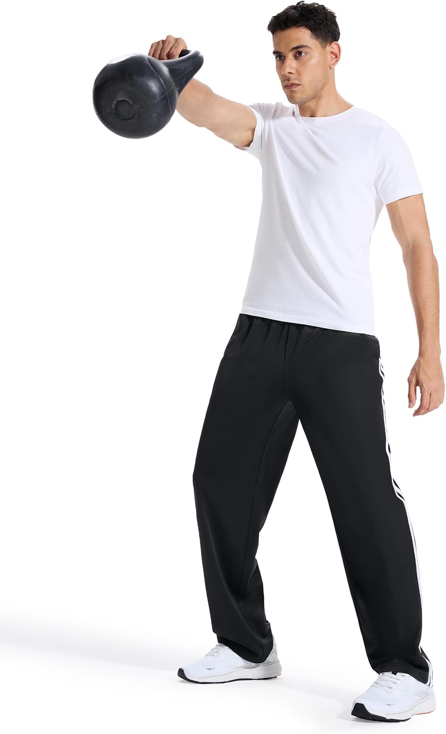 Tall Men's 34/36/38 Inseam Track Pants Warm-up Sweatpants Open Hem Tracksuit Bottoms for Gym Athletic Workout - Image 9