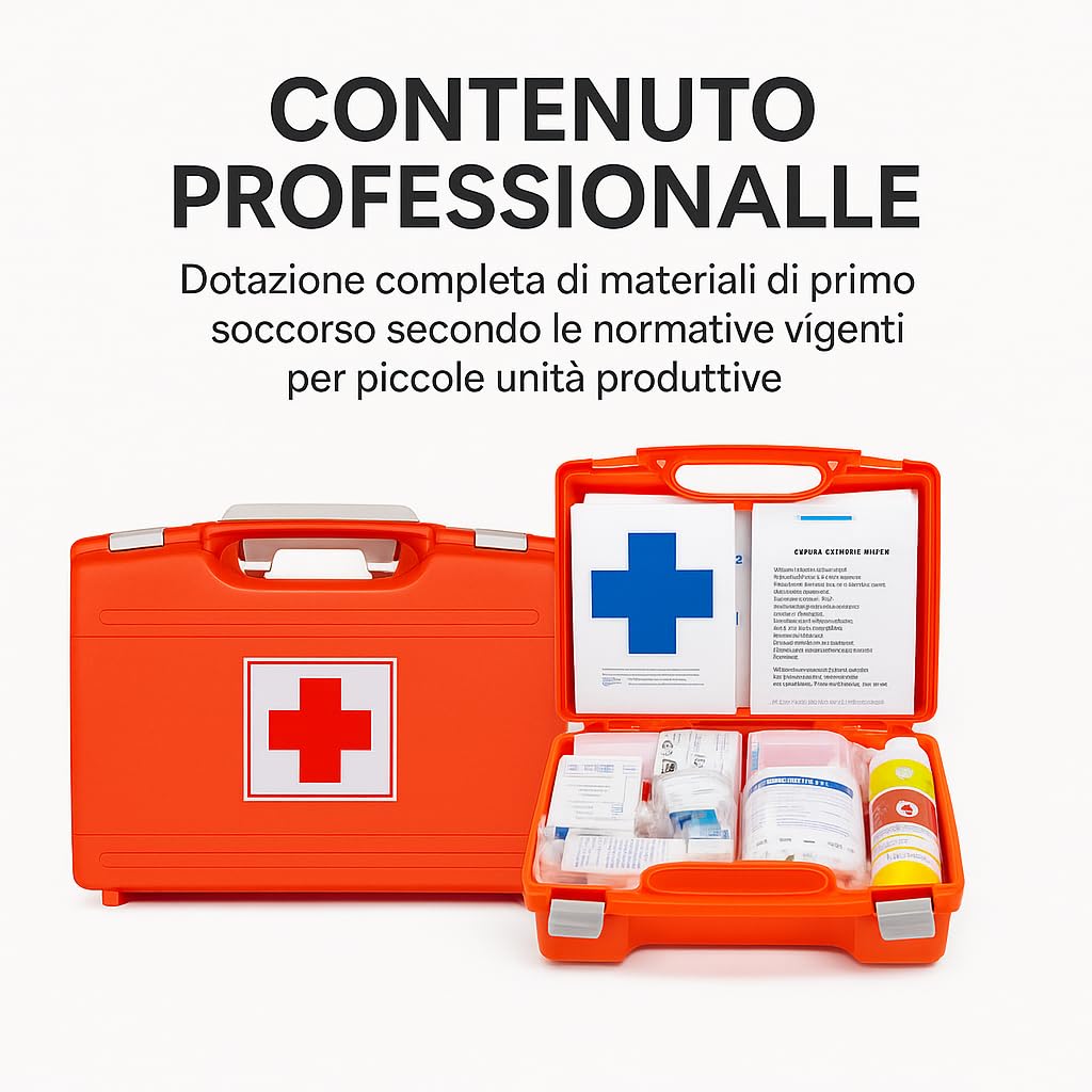 Rocard® | Cassetta medica di pronto soccorso | Con ALLEGATO 2 | per aziende o unità produttive con meno di 3 dipendenti | Conforme DM388/DL81 | Made in Italy