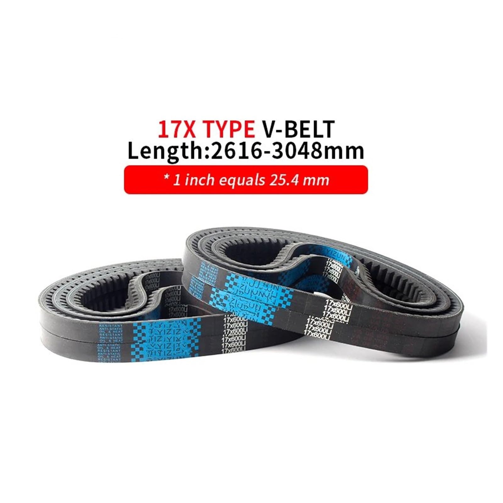 Transmission Belts BX/17X Tipo 17X2616~3048mm Filo Duro Trasmissione In Gomma Anello Interno Lungo Trasmissione Industriale Macchine Agricole Cinghia A V Dentata V Belt(17X2667 mm Li)