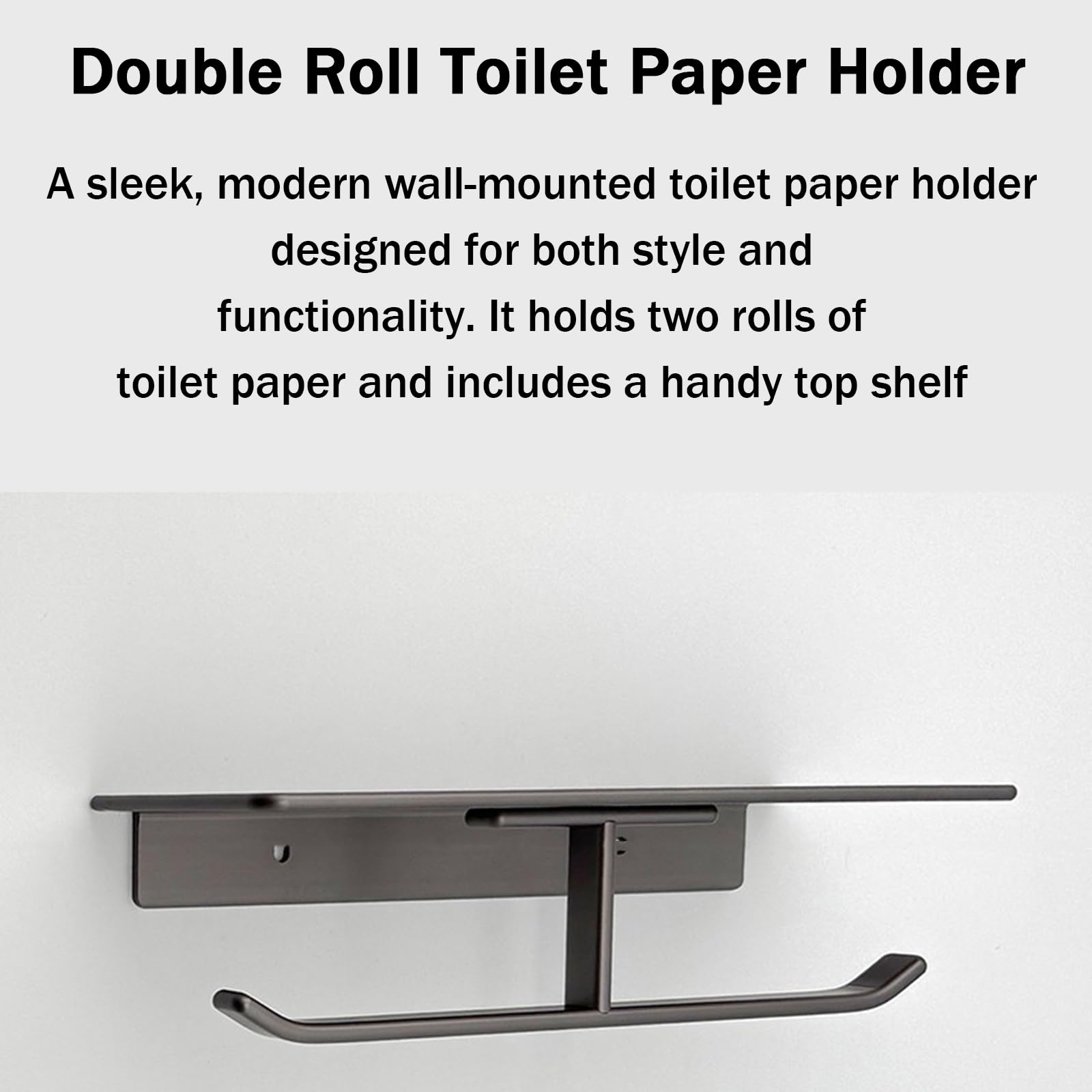 Portarrollos De Papel Higiénico De Acero Inoxidable, Doble, con Estante, Montaje En Pared, Sin Taladro/con Taladro, para Baño