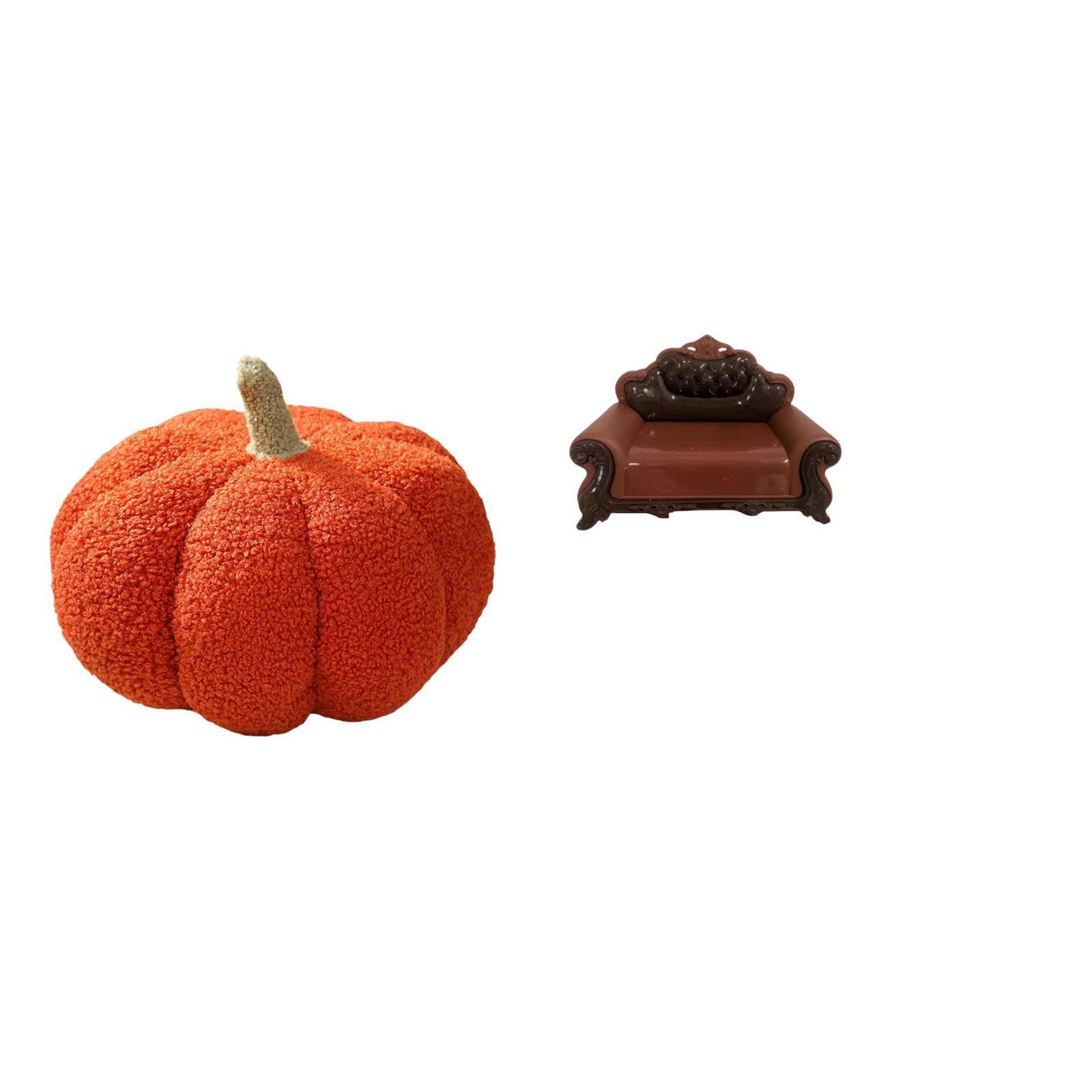 Halloween Pumpkin Plush Sofa Cushion Miniature Chair Model Decorative Pillow for Bedroom Bed Room Micro Landscape Gift Decor|Home & Garden | Home D?©cor | Pillows-image-6