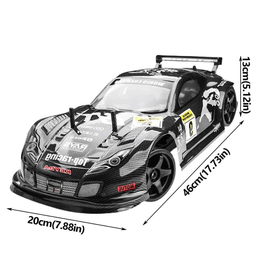 WOLWES Auto RC Auto da Corsa a Drift Veloce da 70 km/h, Veicolo RC da Arrampicata Elettrico da 2.4 Ghz Buggy RC da Drift Elettrico ad Alta velocità 4WD, Camion Giocattolo per Hobby con 2 Batterie, Reg