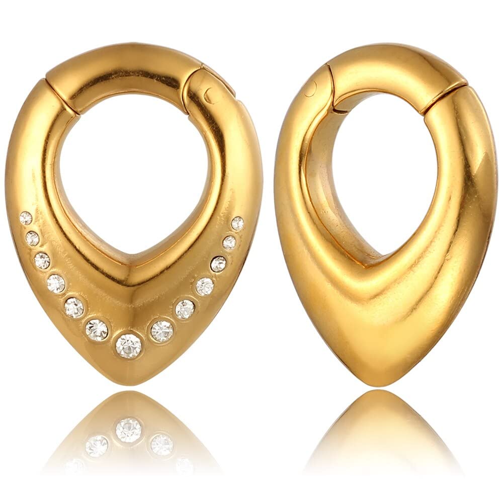 LADEMAYH Ear Weights Expander for Stretched Earlobe, 2g(6mm) Replace Ear Taper 316L Stainless Steel Ear Gauges Hanger Stretcher Earring Body Piercing Jewelry