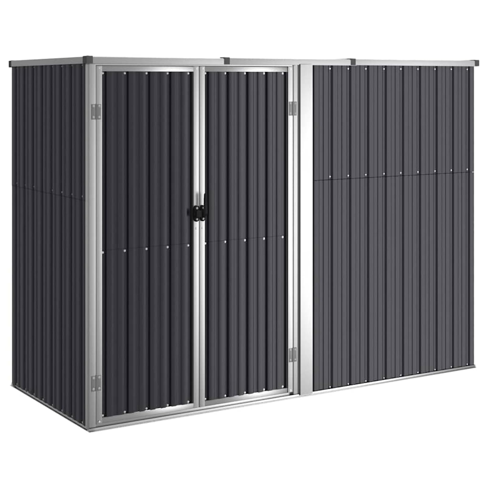Gecheer Capanno per Attrezzi,Capannone,Casetta,per Attrezzi,Casetta Porta Attrezzi,Porta attrezzi da giardino,Rimessa Attrezzi da Giardino,Capanno da Giardino in Acciaio Zincato,Antracite 225x89x161cm