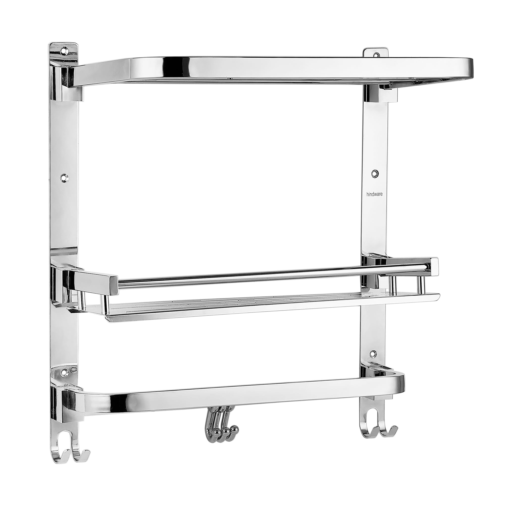 Hindware Bathroom Accessories 3-Layer Multi-Purpose Shelf | Made of Stainless Steel | Foldable & Convenient | Spave Saving (B0CK5NZ3MJ) Amazon Price History, Amazon Price Tracker