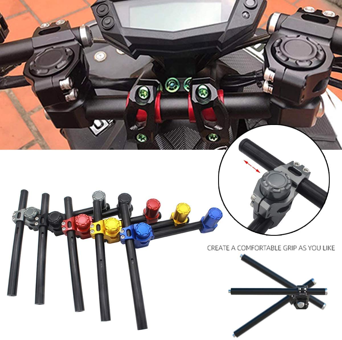 新品 SEMSPEED製 汎用 セパハン セパレートハンドル ブルー