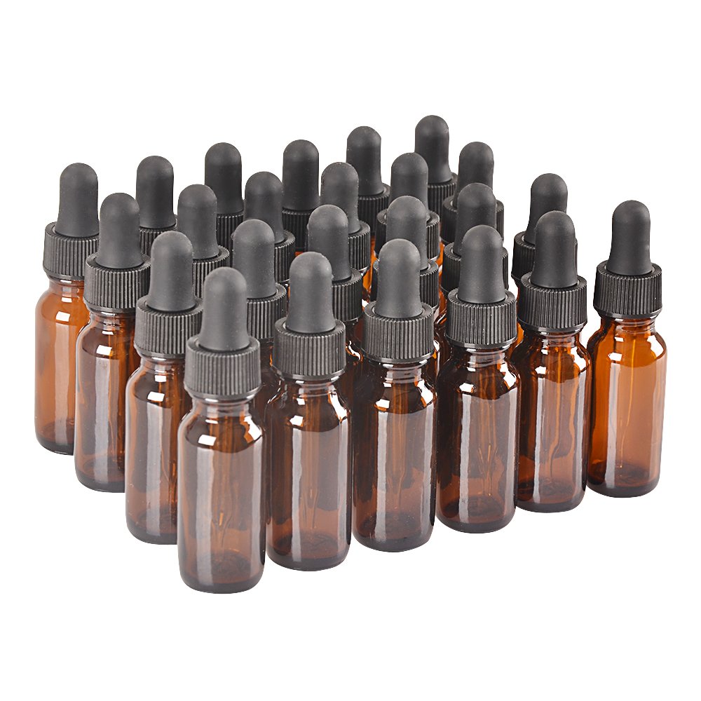 24 Pack Amber Glass Bottles with Droppers and Black Algeria Ubuy